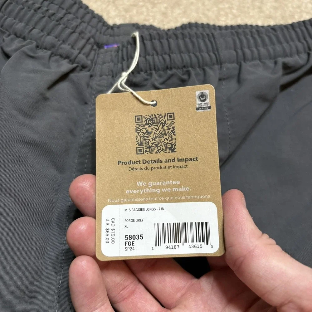 Patagonia Swim Shorts NWT Mens XL Forge Grey Baggies Longs 7